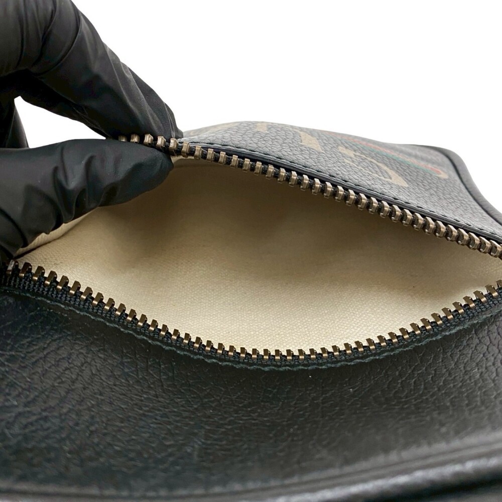 GUCCI Black Leather Pochette Shoulder Bag - Picture 10 of 10